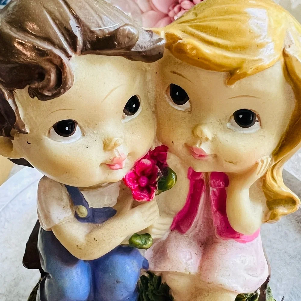 Charming Boy girl couple Red and Pink Cake Topper for Romantic Celebrations